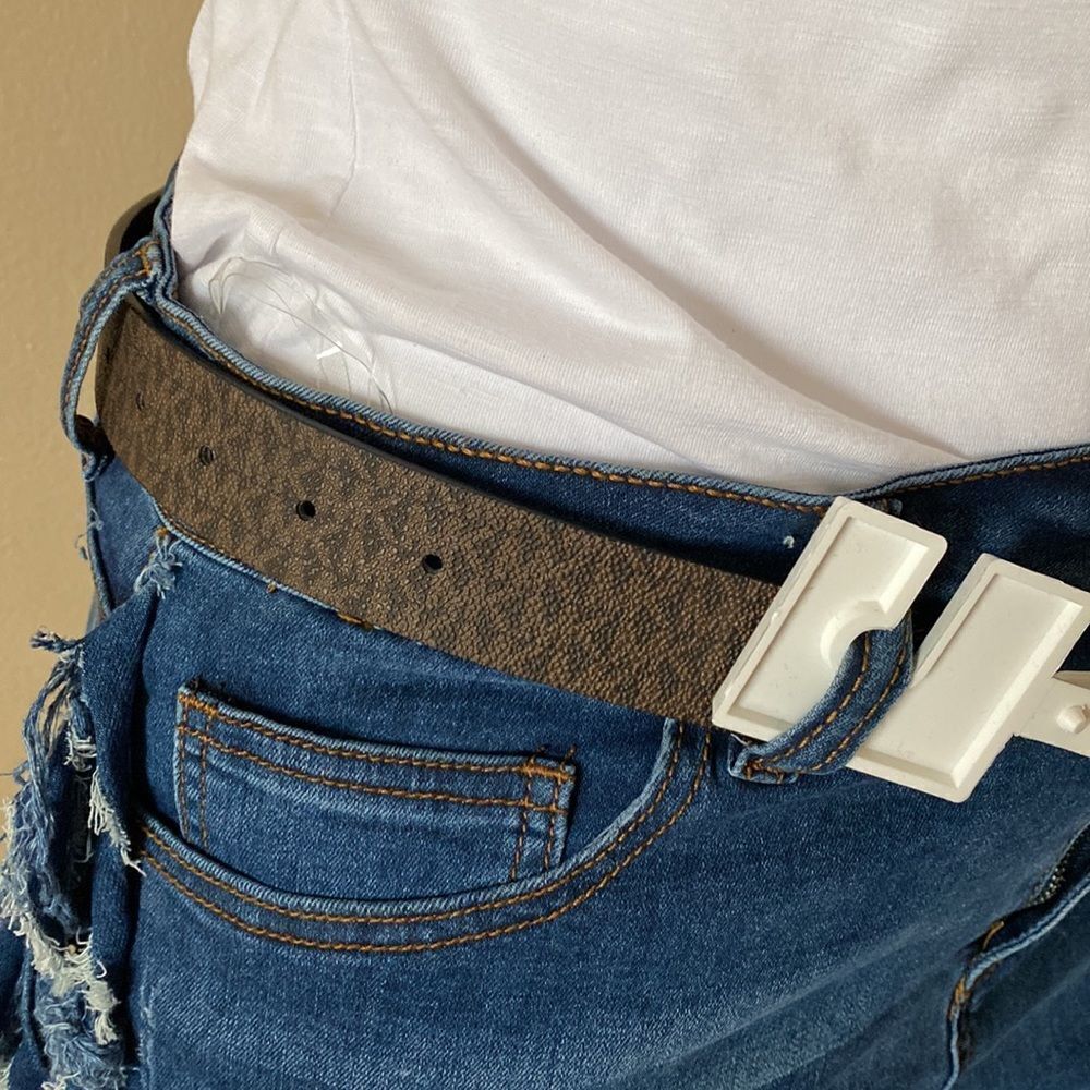 NWT Michael Kors Belt with Charm - Black/ Brown - Size Small - Picture 8 of 11